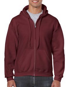 Gildan 18600 - Heavyweight Full Zip Hooded Sweat Maroon