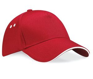 Beechfield BC15C - Ultimate Contrast 5 Panel Sandwich Peak Cap Classic Red/ White