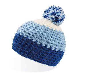 Atlantis AT134 - Everest beanie with pompom Royal / Light Blue