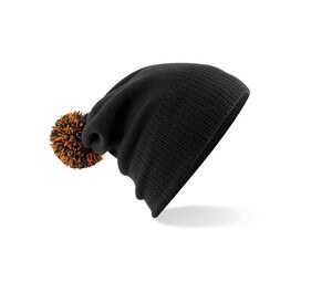 Beechfield BF450 - Beanie with Pompom Black / Orange