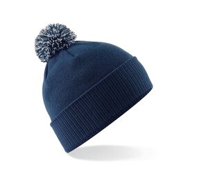 Beechfield BF450B - Children's hat with pompom French Navy / Light Grey