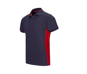 VELILLA V5504 - POLO BICOLORE MANCHES COURTES Navy / Red