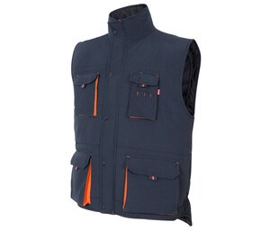 VELILLA V5902 - GILET MATELASSÉ BICOLORE MULTI-POCHES Navy / Orange