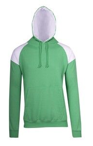 Ramo F303HP - Mens Shoulder Contrast Panel Hoodie Emerald Green/White