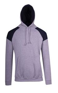 Ramo F303HP - Mens Shoulder Contrast Panel Hoodie Grey Marl/Navy