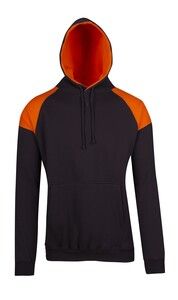 Ramo F303HP - Mens Shoulder Contrast Panel Hoodie New Charcoal/Orange