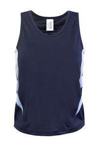 Ramo T308SG - Kids Accelerator Cool-Dry Singlet Navy/Sky Blue