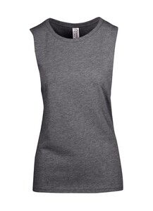 Ramo T405LD - Ladies 160gsm 100% combed cotton sleeveless tee Dark Marl