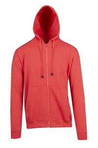 Ramo TZ612H - Mens Zip Hoodies with Pocket Coral Red