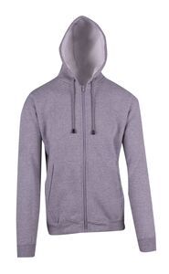 Ramo TZ612H - Mens Zip Hoodies with Pocket Grey Marl