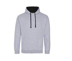 AWDIS JH003 - Contrast Hoodie Heather Grey/ Jet Black