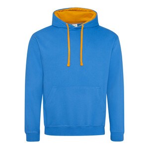 AWDIS JH003 - Contrast Hoodie Sapphire Blue/ Orange Crush