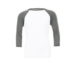 Bella + Canvas BE3200 - Baseball Sleeve T-Shirt White/ Deep Heather