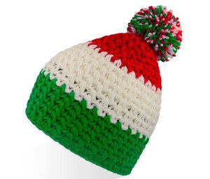 Atlantis AT134 - Everest beanie with pompom Green/ White