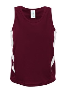 Ramo T308SG - Kids Accelerator Cool-Dry Singlet Maroon_White